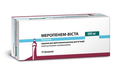 Меропенем-Виста пор.д/пр.р-ра д/ин 500мг фл.№10